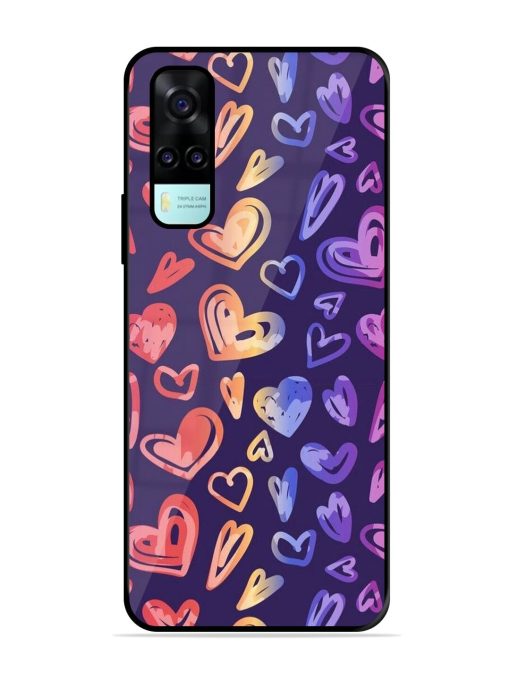 Rainbow Hearts Glossy Soft Edge Case for Vivo Y53S Chachhi