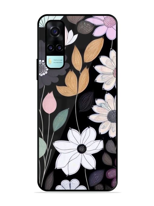 Whimsical Blooms On Black Glossy Soft Edge Case for Vivo Y53S Chachhi