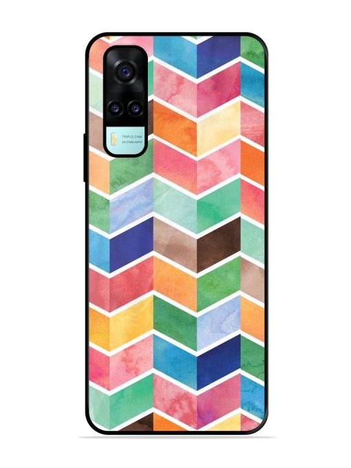 Watercolor Chevron Whimsy Glossy Soft Edge Case for Vivo Y53S Chachhi