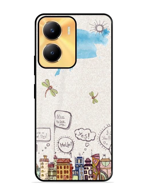 Doodle City Glossy Soft Edge Case for Vivo Y56 (5G) Chachhi