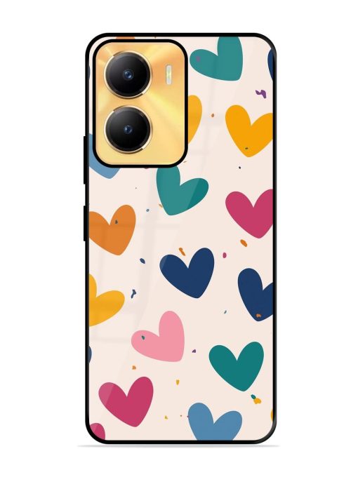 Rainbow Hearts Glossy Soft Edge Case for Vivo Y56 (5G) Chachhi