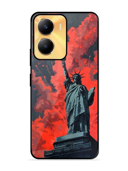 Lady Liberty'S Firework Finale Glossy Soft Edge Case for Vivo Y56 (5G)