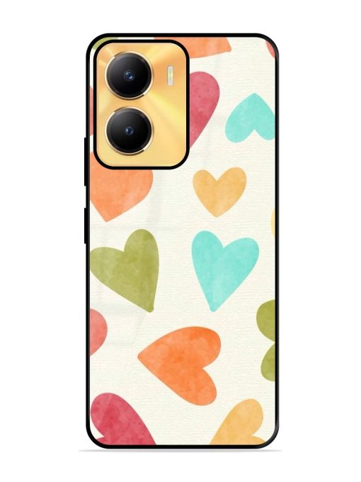 Watercolor Hearts Glossy Soft Edge Case for Vivo Y56 (5G) Chachhi