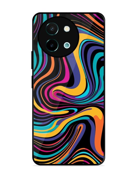 Psychedelic Swirl Glossy Soft Edge Case for Vivo Y58 (5G) Chachhi