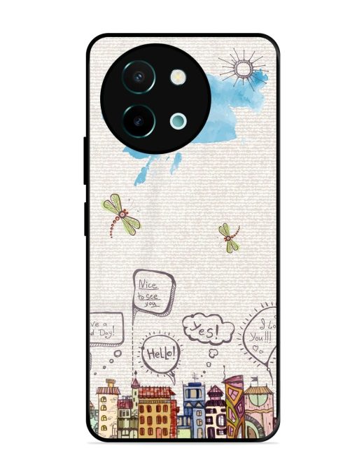 Doodle City Glossy Soft Edge Case for Vivo Y58 (5G) Chachhi