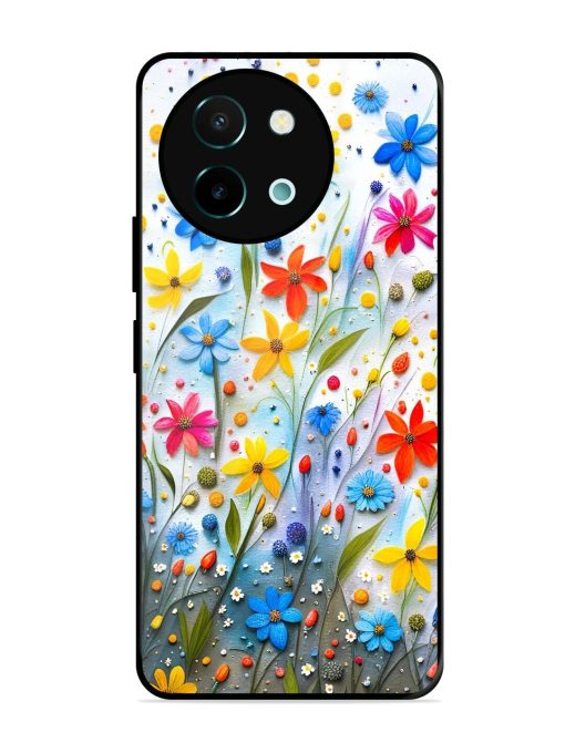 Vibrant Floral Glossy Soft Edge Case for Vivo Y58 (5G) Chachhi