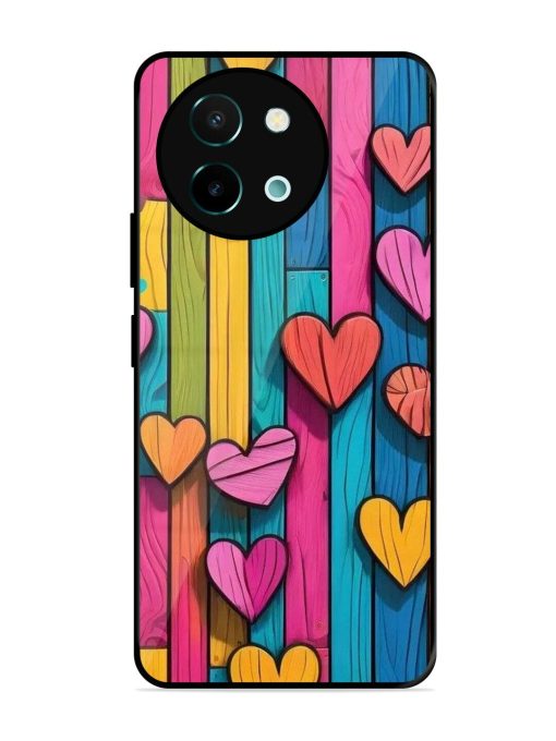 Rainbow Of Hearts Glossy Soft Edge Case for Vivo Y58 (5G) Chachhi