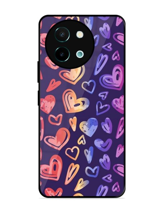 Rainbow Hearts Glossy Soft Edge Case for Vivo Y58 (5G) Chachhi