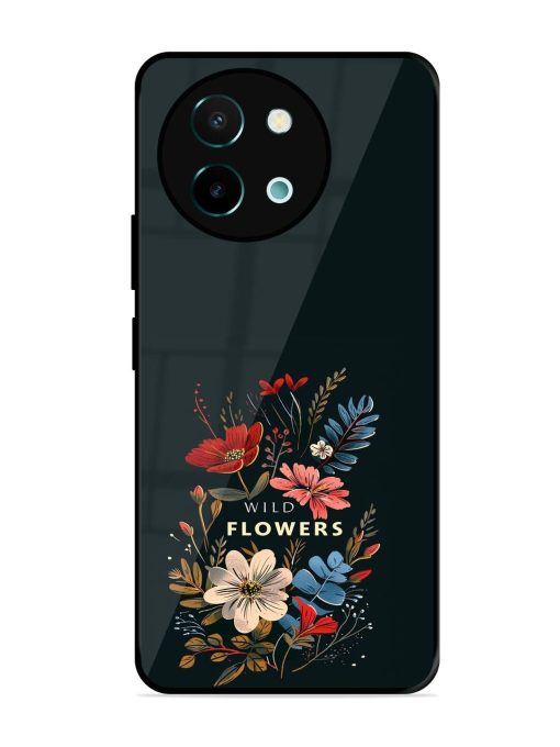 Dark Floral Glossy Soft Edge Case for Vivo Y58 (5G) Chachhi