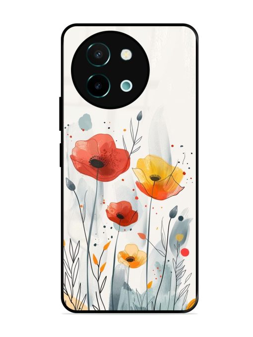 Poppy Fields Glossy Soft Edge Case for Vivo Y58 (5G) Chachhi