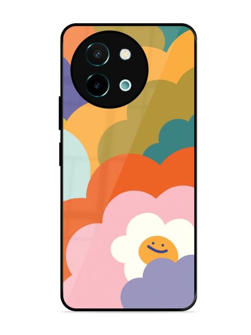 Happy Flower Power Glossy Soft Edge Case for Vivo Y58 (5G) Chachhi