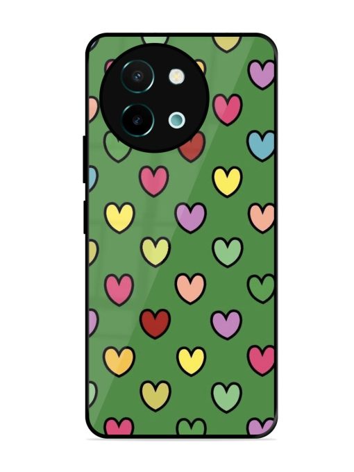 Rainbow Heart Parade Glossy Soft Edge Case for Vivo Y58 (5G) Chachhi