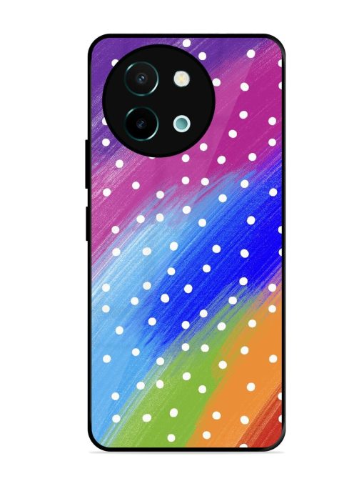 Rainbow Polka Dot Dream Glossy Soft Edge Case for Vivo Y58 (5G) Chachhi