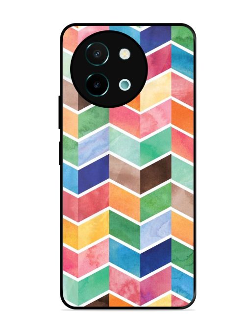 Watercolor Chevron Whimsy Glossy Soft Edge Case for Vivo Y58 (5G) Chachhi