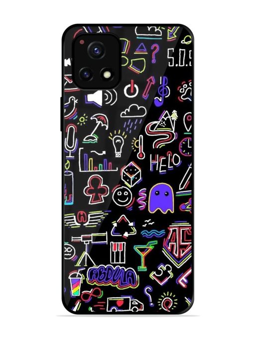 Neon Doodle Glossy Soft Edge Case for Vivo Y72 (5G) Chachhi