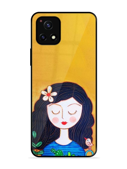 Girl Illustration Glossy Soft Edge Case for Vivo Y72 (5G) Chachhi