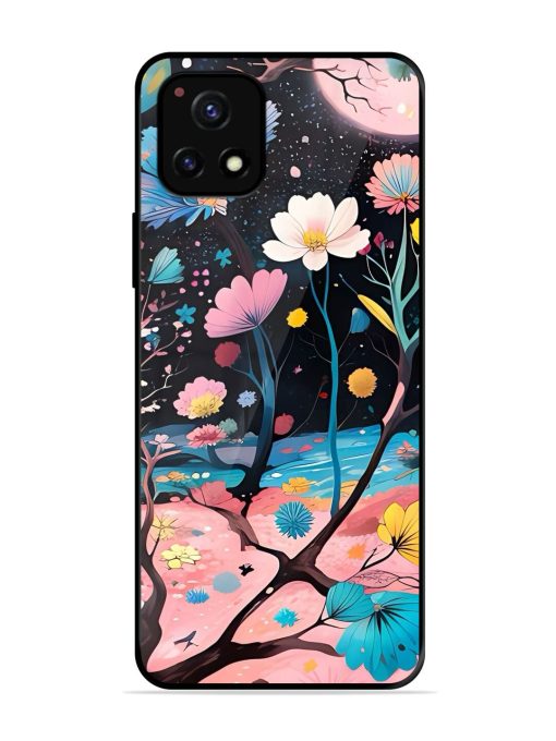 Cosmic Bloom Glossy Soft Edge Case for Vivo Y72 (5G) Chachhi