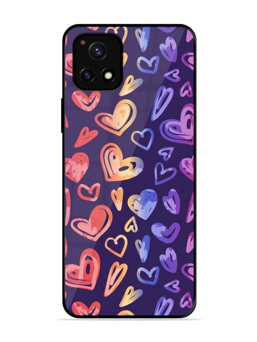 Rainbow Hearts Glossy Soft Edge Case for Vivo Y72 (5G) Chachhi