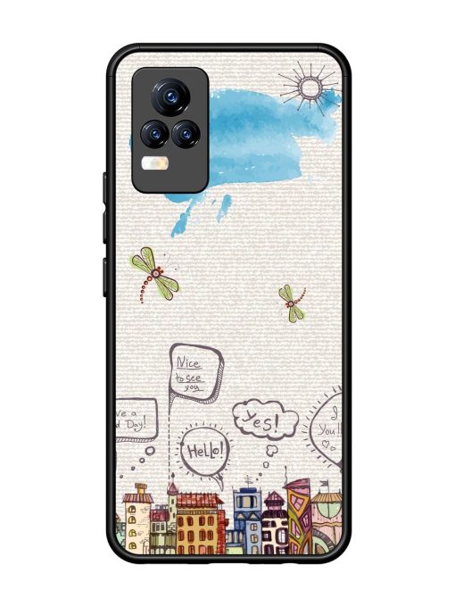 Doodle City Glossy Soft Edge Case for Vivo Y73 Chachhi