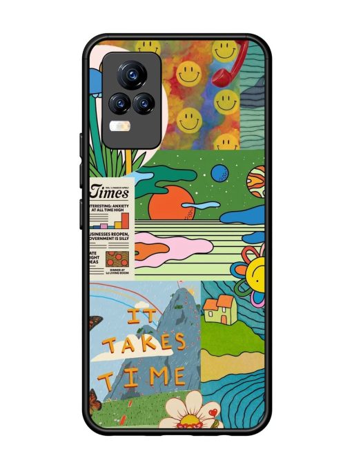 Groovy Vibes Glossy Soft Edge Case for Vivo Y73 Chachhi