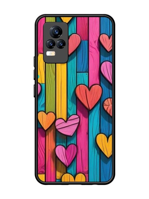 Rainbow Of Hearts Glossy Soft Edge Case for Vivo Y73 Chachhi