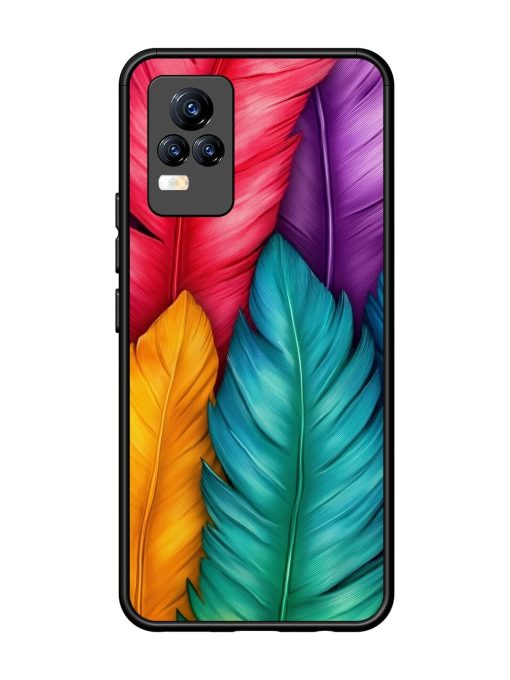 Rainbow Feathers Glossy Soft Edge Case for Vivo Y73 Chachhi