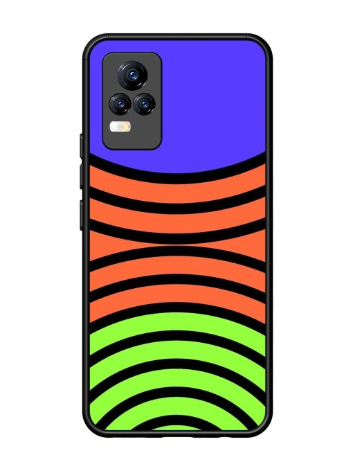 Psychedelic Stripe Symphony Glossy Soft Edge Case for Vivo Y73 Chachhi