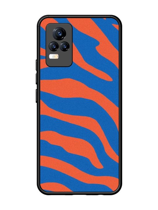 Zebra Stripes In Blue And Orange Glossy Soft Edge Case for Vivo Y73 Chachhi