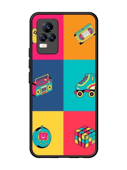 90S Throwback Grid Glossy Soft Edge Case for Vivo Y73 Chachhi