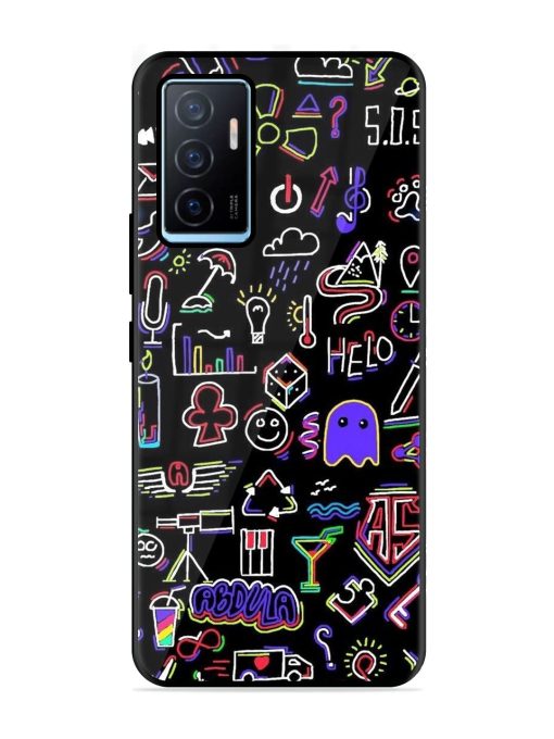 Neon Doodle Glossy Soft Edge Case for Vivo Y75 (4G) Chachhi