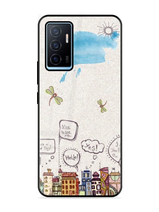 Doodle City Glossy Soft Edge Case for Vivo Y75 (4G) Chachhi