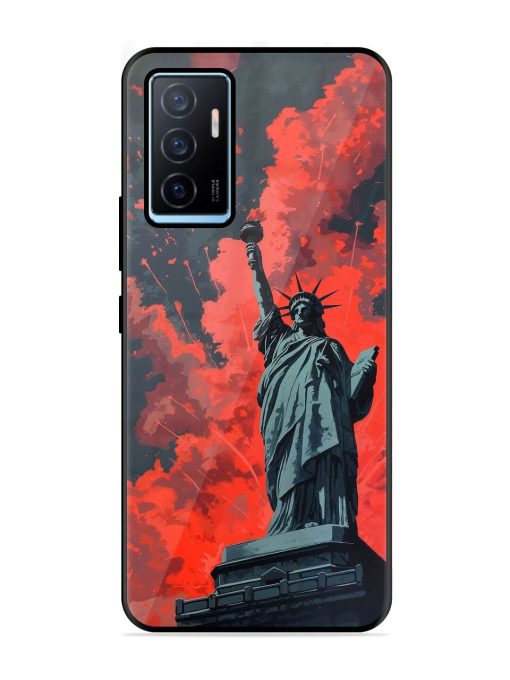 Lady Liberty'S Firework Finale Glossy Soft Edge Case for Vivo Y75 (4G) Chachhi