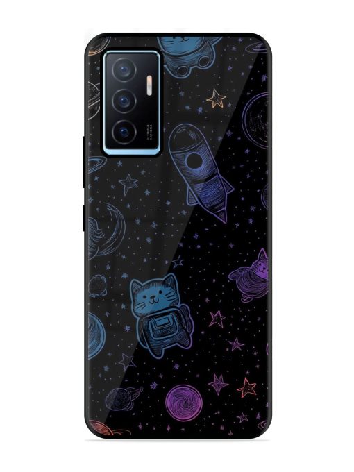 Cosmic Cat Chaos Glossy Soft Edge Case for Vivo Y75 (4G) Chachhi