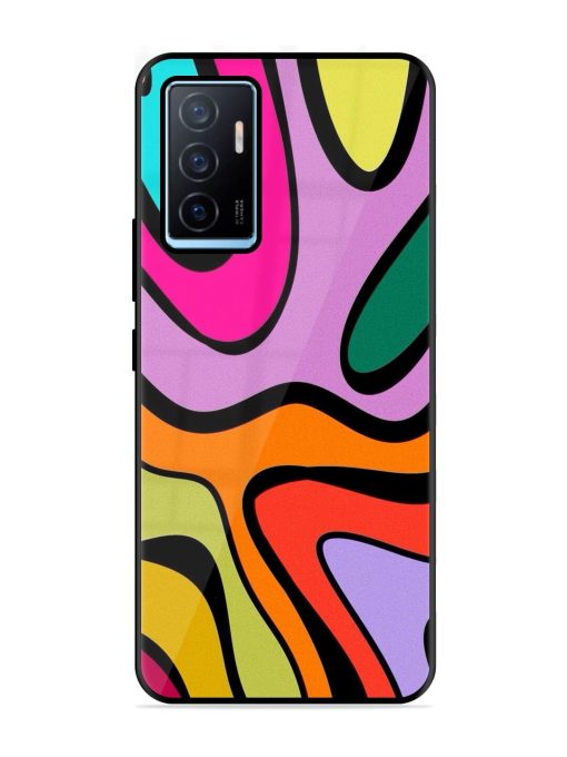 Groovy Swirls Glossy Soft Edge Case for Vivo Y75 (4G) Chachhi