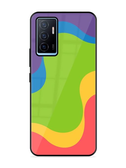 Wavy Rainbow Wonderland Glossy Soft Edge Case for Vivo Y75 (4G) Chachhi