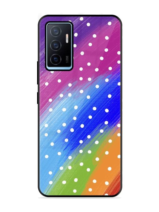 Rainbow Polka Dot Dream Glossy Soft Edge Case for Vivo Y75 (4G) Chachhi