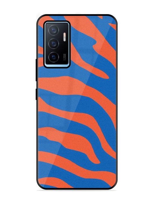 Zebra Stripes In Blue And Orange Glossy Soft Edge Case for Vivo Y75 (4G) Chachhi