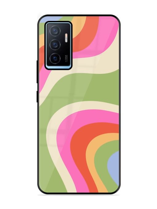 Wavy Rainbow Wonderland Glossy Soft Edge Case for Vivo Y75 (4G) Chachhi