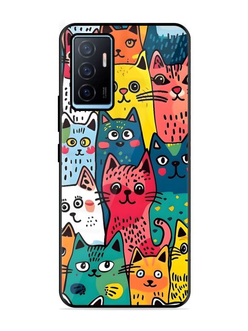 Feline Frenzy Glossy Soft Edge Case for Vivo Y75 (4G) Chachhi