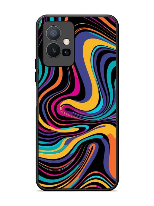 Psychedelic Swirl Glossy Soft Edge Case for Vivo Y75 (5G) Chachhi