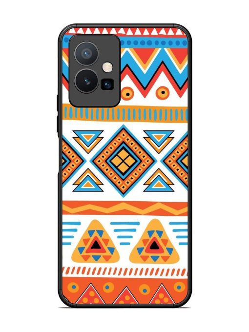 Vibrant Tribal Pattern Glossy Soft Edge Case for Vivo Y75 (5G) Chachhi