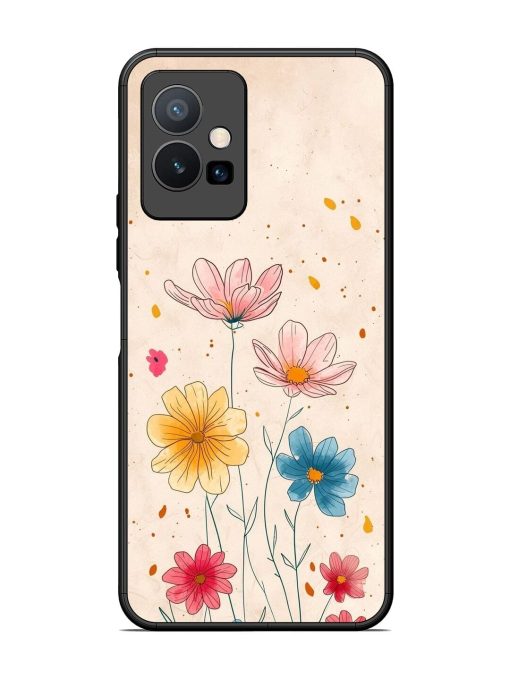 Delicate Bloom Glossy Soft Edge Case for Vivo Y75 (5G) Chachhi