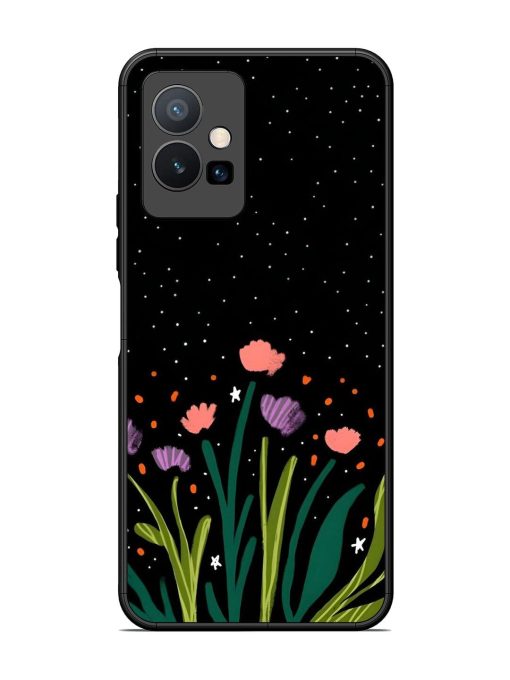 Midnight Bloom Glossy Soft Edge Case for Vivo Y75 (5G) Chachhi