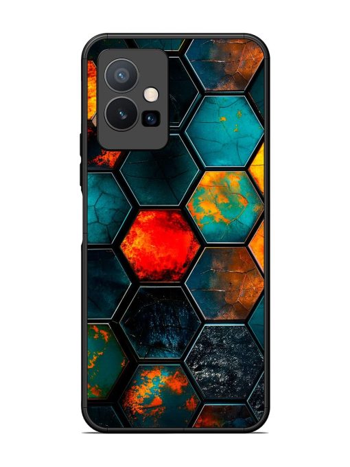 Hexagon Hive Glossy Soft Edge Case for Vivo Y75 (5G) Chachhi