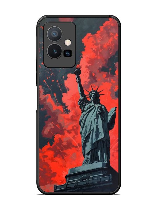 Lady Liberty'S Firework Finale Glossy Soft Edge Case for Vivo Y75 (5G) Chachhi