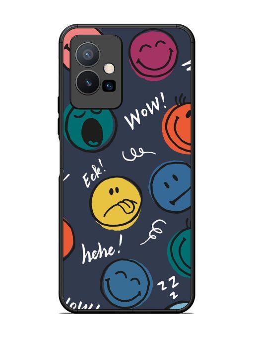 Emoticon Parade Glossy Soft Edge Case for Vivo Y75 (5G) Chachhi