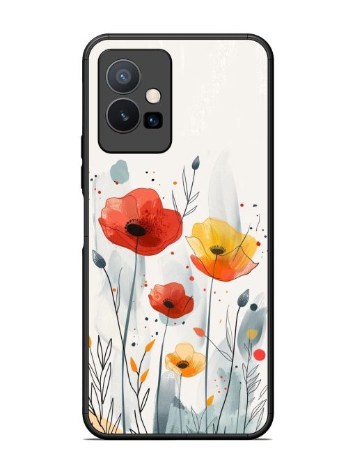 Poppy Fields Glossy Soft Edge Case for Vivo Y75 (5G) Chachhi