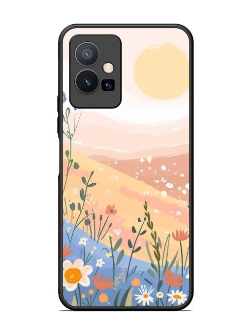 Golden Hour Blooms Glossy Soft Edge Case for Vivo Y75 (5G) Chachhi