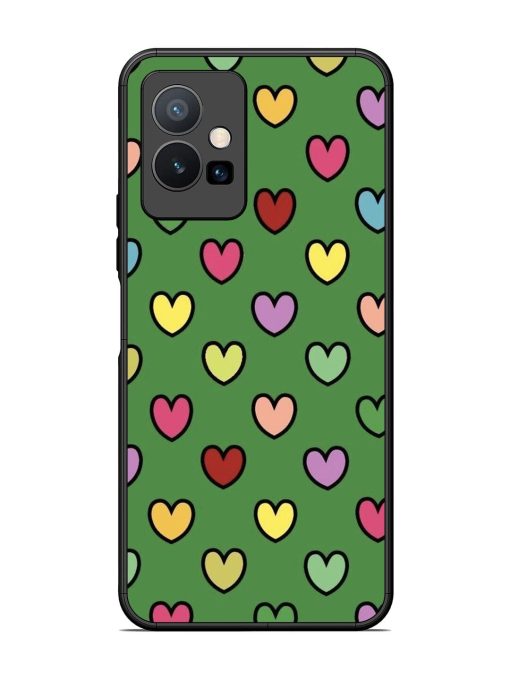 Rainbow Heart Parade Glossy Soft Edge Case for Vivo Y75 (5G) Chachhi