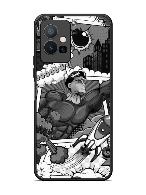 Comic Book Chaos Glossy Soft Edge Case for Vivo Y75 (5G) Chachhi